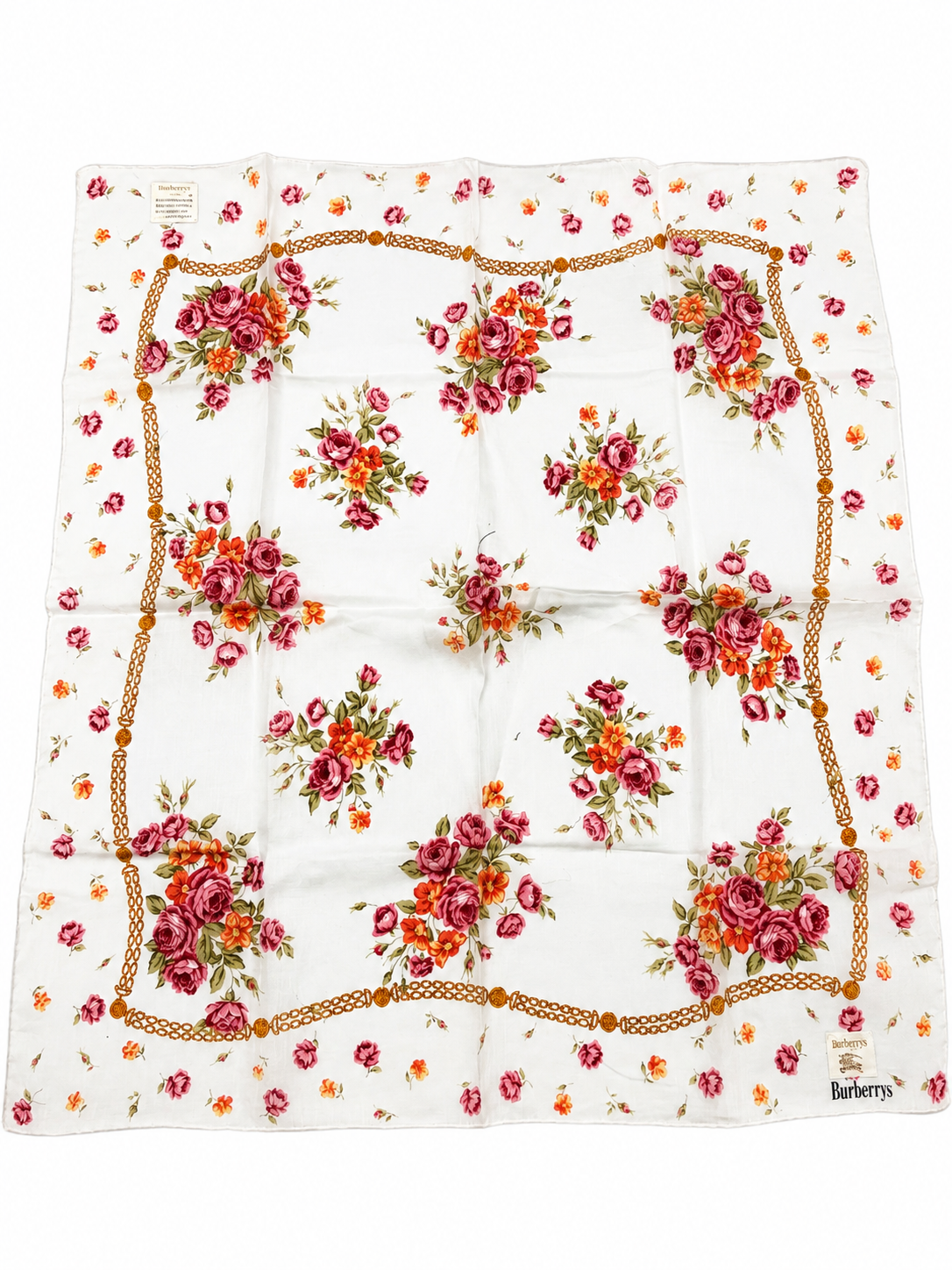 Burberrys Floral & Chain Print Scarf – With Tags
