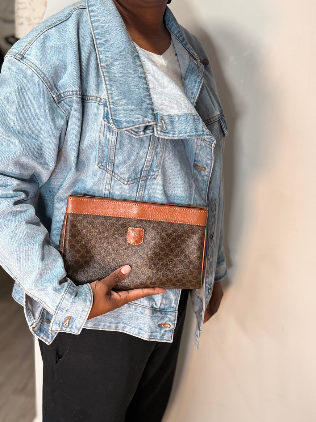 Celine Macadam Double Pocket Clutch