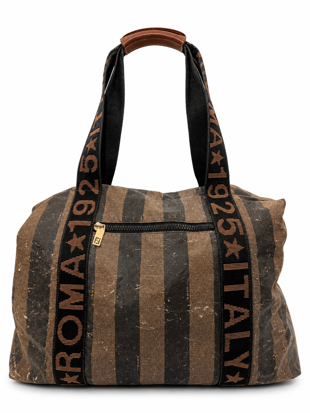Fendi Roma 1925 Striped Large Duffle Bag