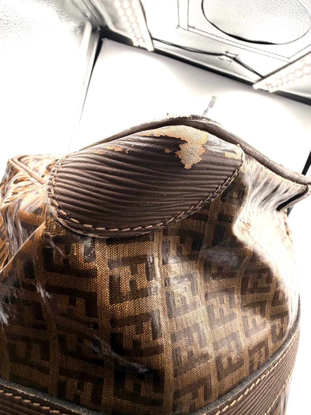 Fendi Zucca Coated Canvas Boston Bag/ Travel Bag