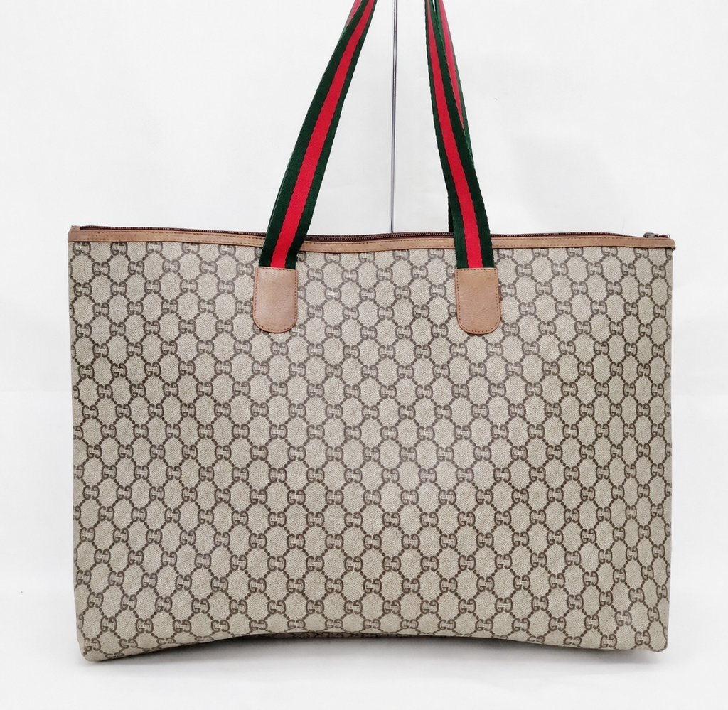 Gucci Plus GG Supreme Web Tote/ Travel Bag