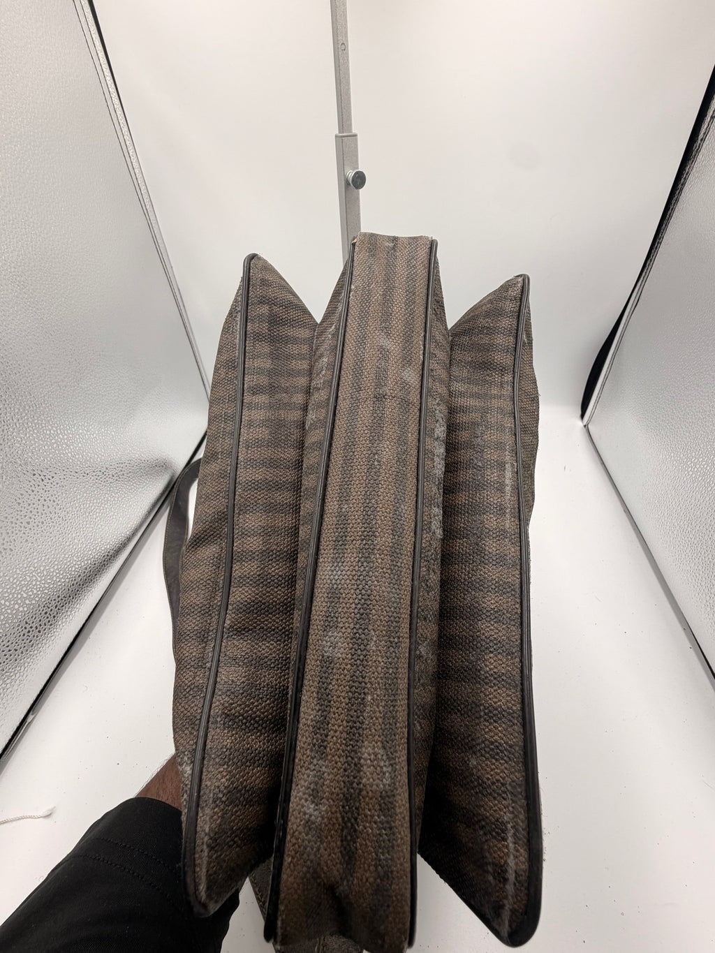 Fendi Pequin Striped Messenger Crossbody Bag