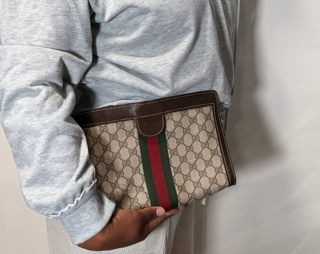 GUCCI GG Supreme Web Clutch