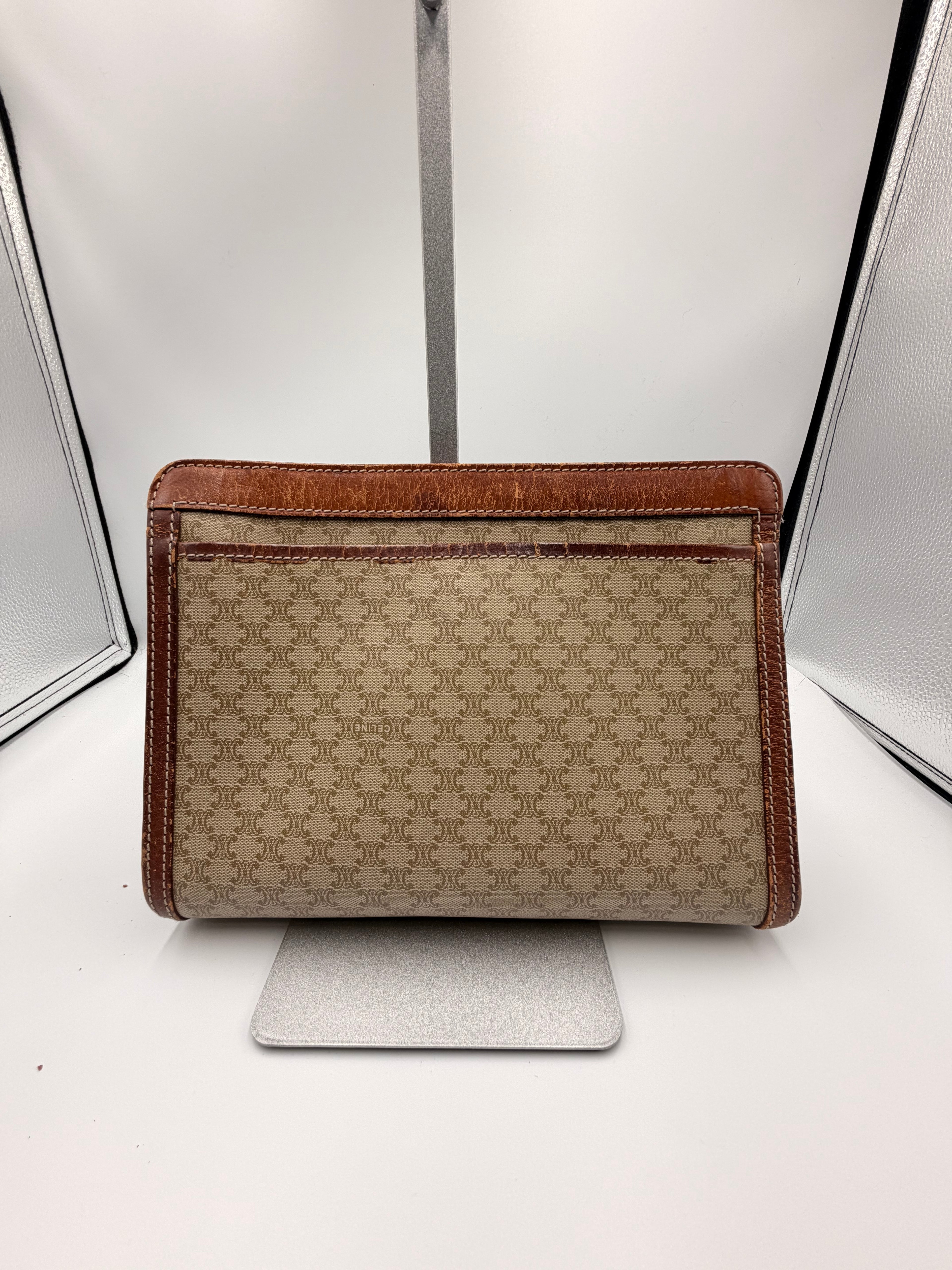 Celine Macadam Wristlet Clutch – Beige Monogram
