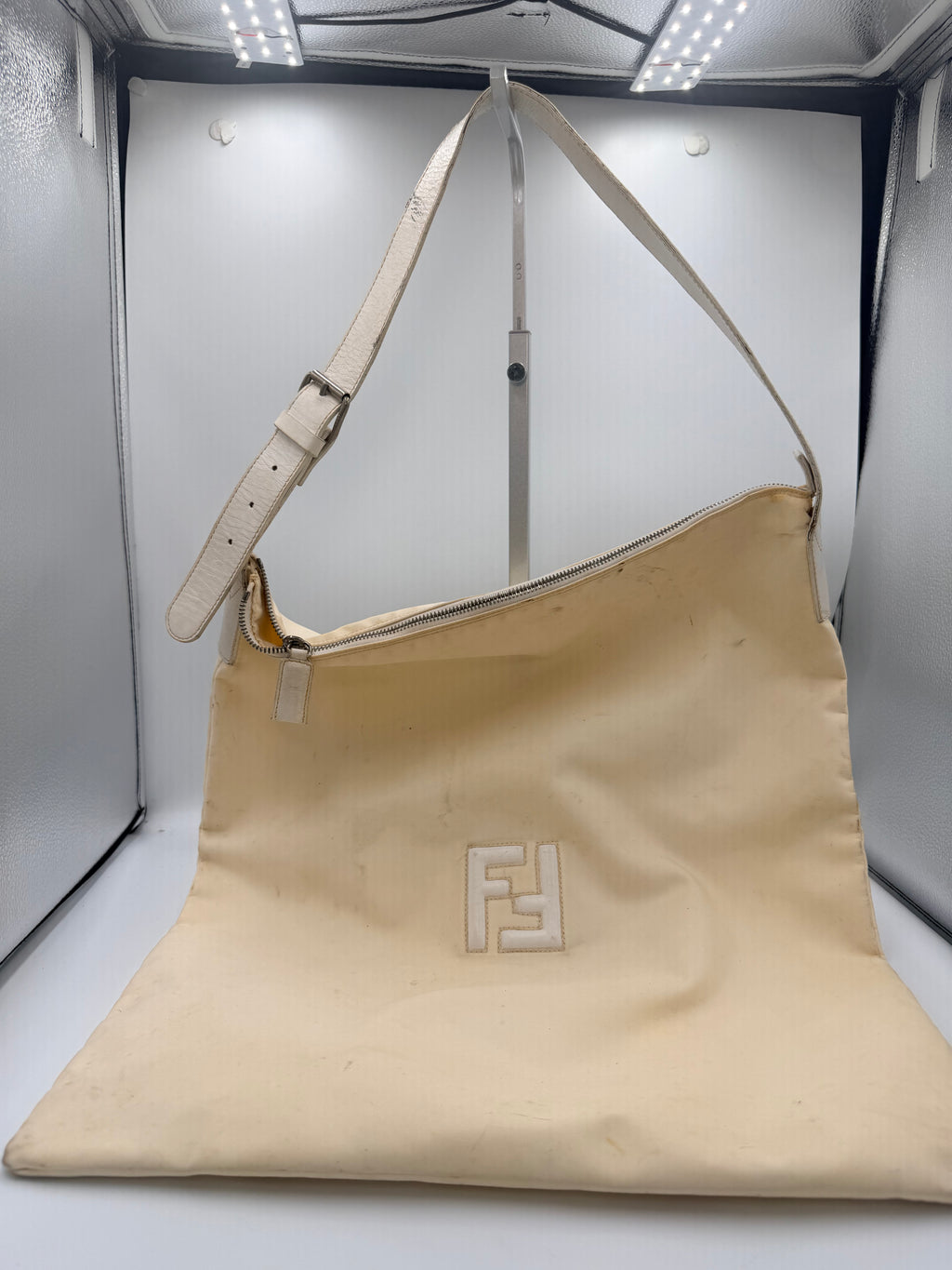 Fendi Vintage FF Logo Shoulder Bag – Ivory