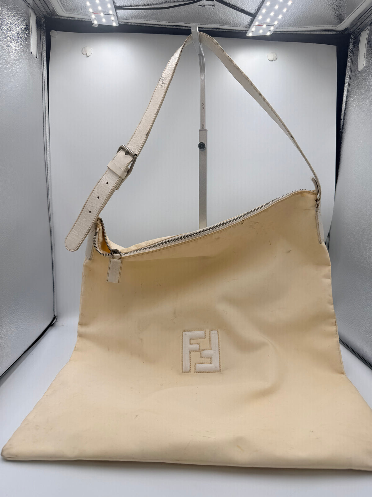 Fendi Vintage FF Logo Shoulder Bag – Ivory