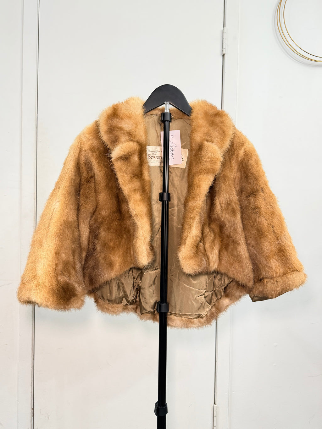 Vintage Honey Mink Fur Cape Jacket – Small 016