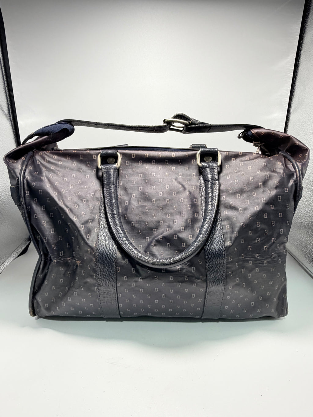 Fendi FF Monogram Leather Boston Bag /Weekender