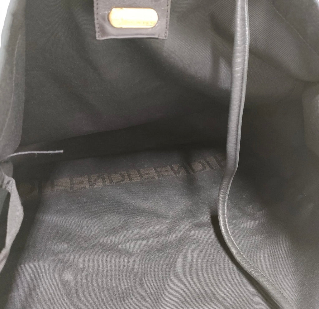 FENDI Vintage Black Canvas Oversized Tote with Matching Pouch