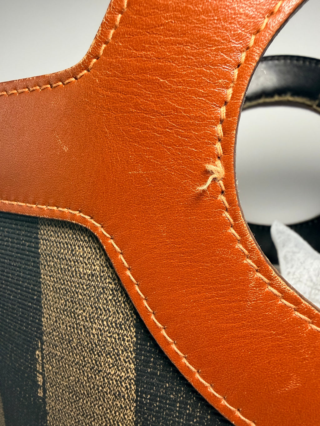 Fendi Pequin Vertical Tote with Cut-Out Handle