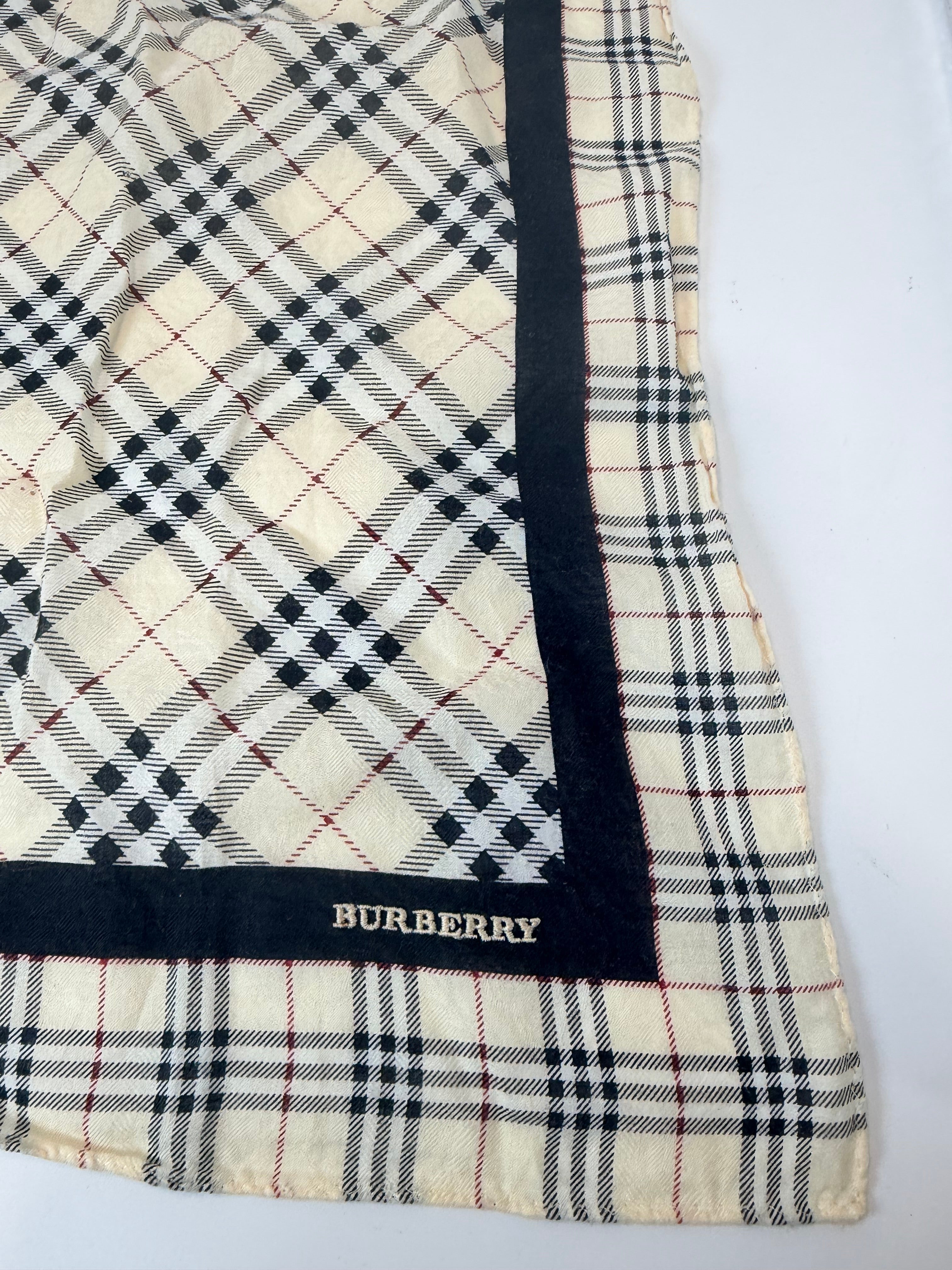 Burberry Nova Check Silk Scarf – Classic Beige & Black