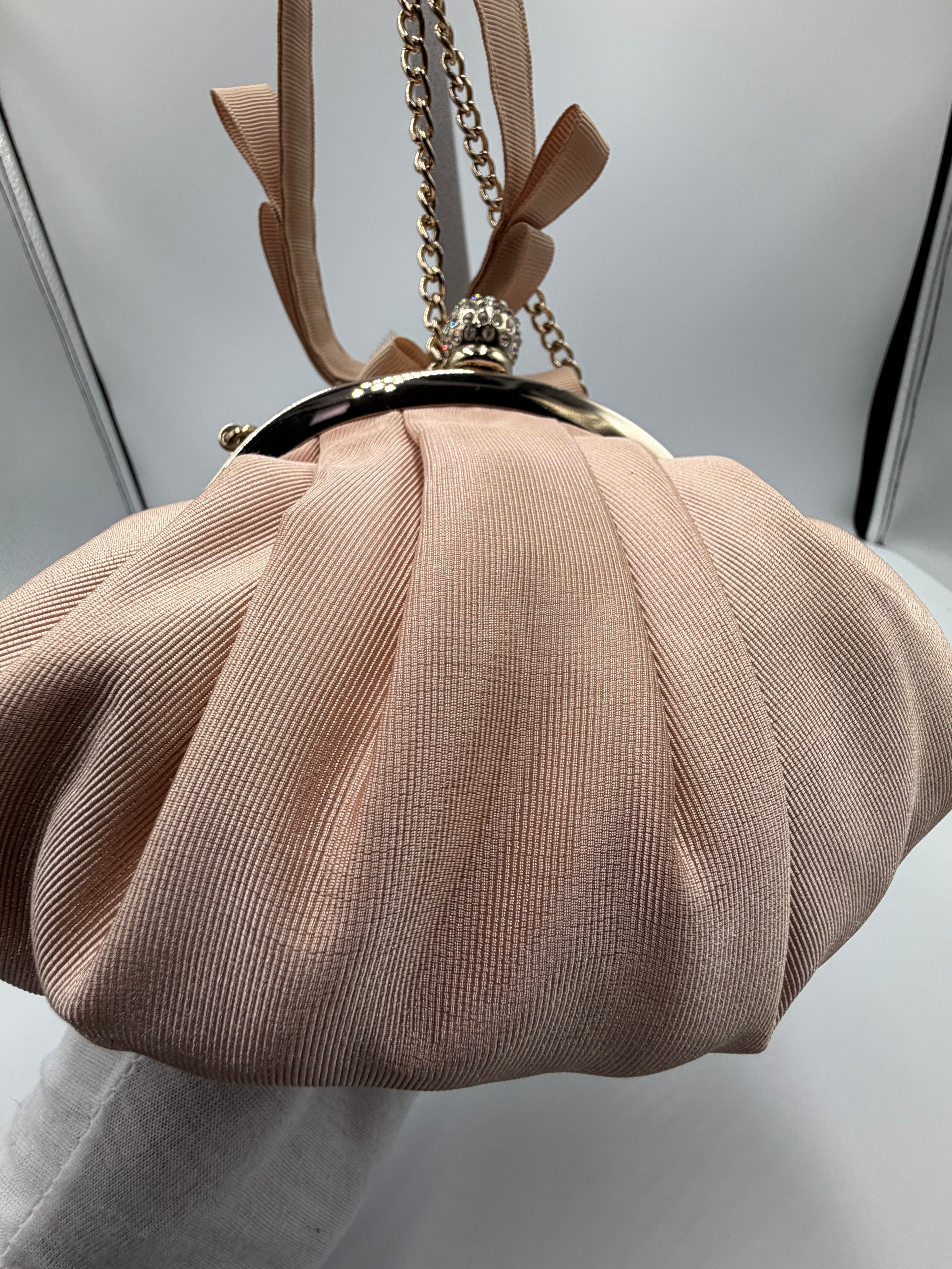 Lanvin en Bleu Embellished Ribbon Evening Bag
