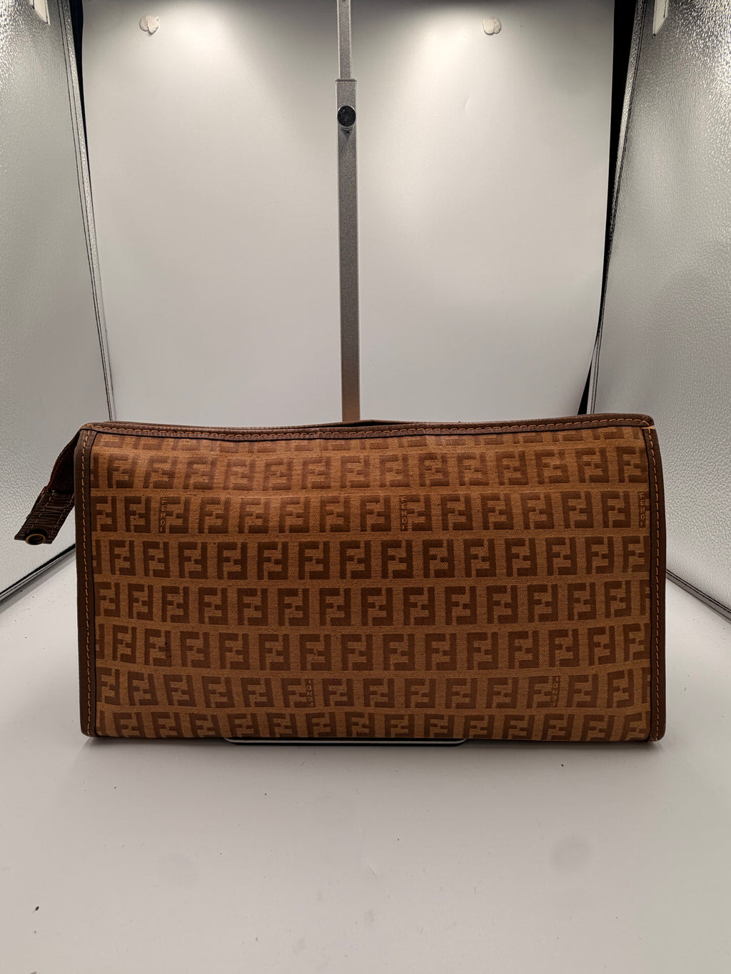 Fendi Zucca Zip Clutch