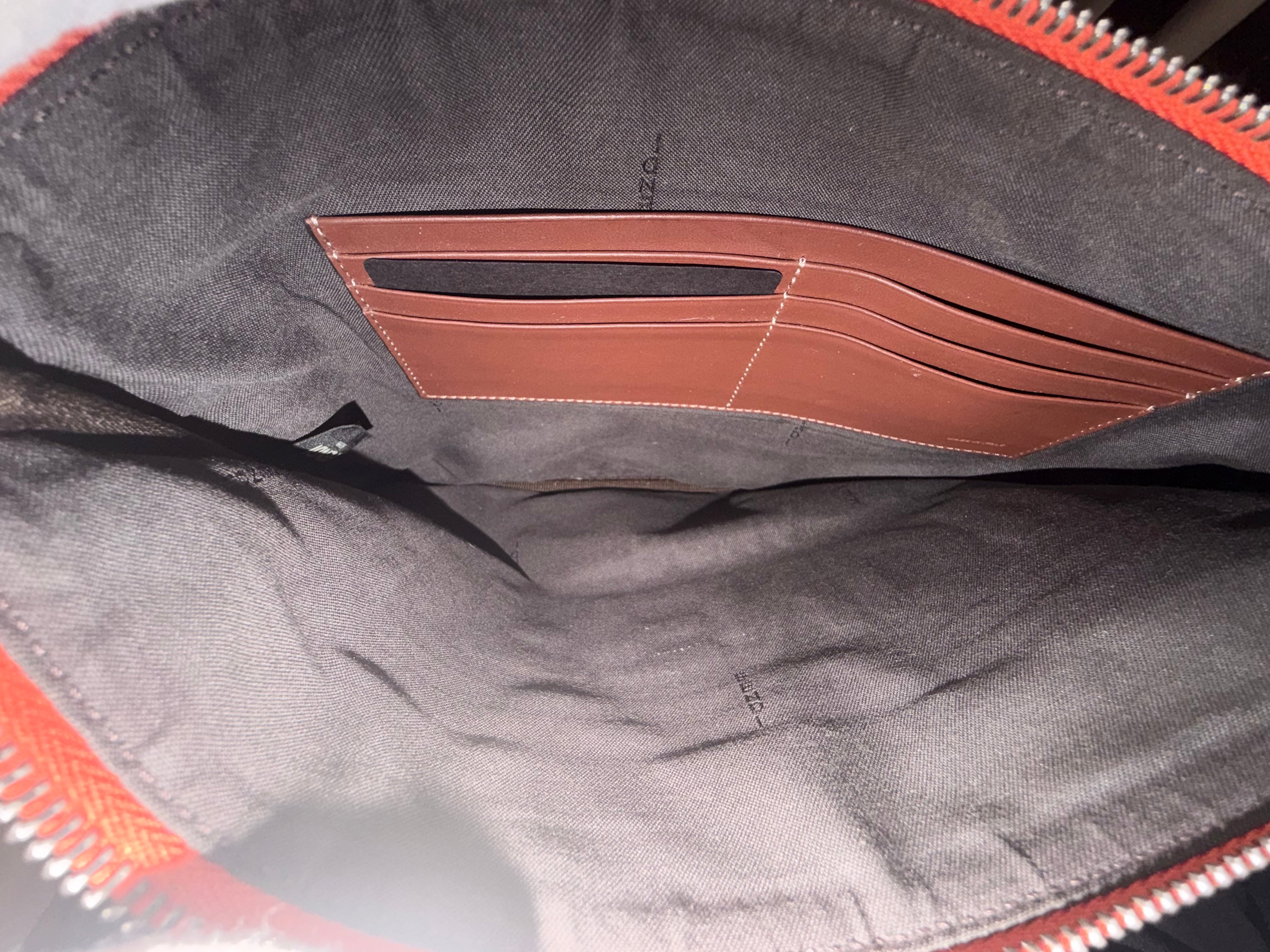 Fendi Roma Embroidered Logo Canvas Clutch