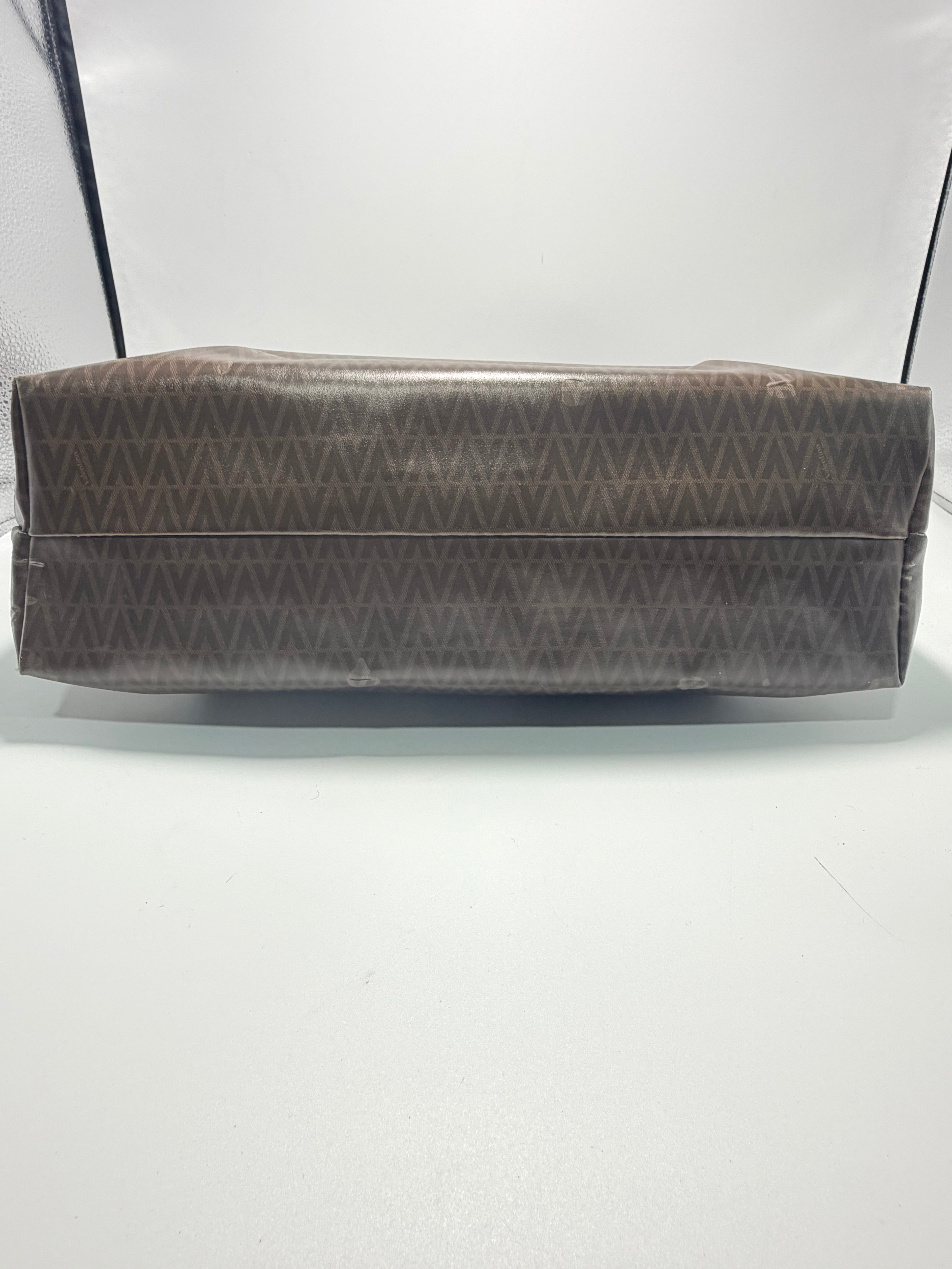 VALENTINO GARAVANI Monogram Coated Canvas Tote – Brown