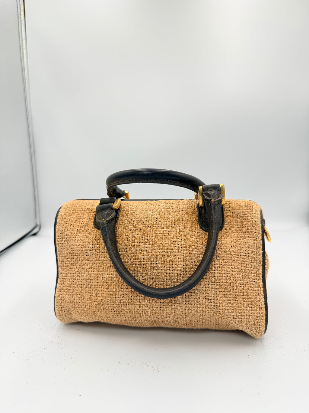 Fendi Raffia Mini Boston Bag