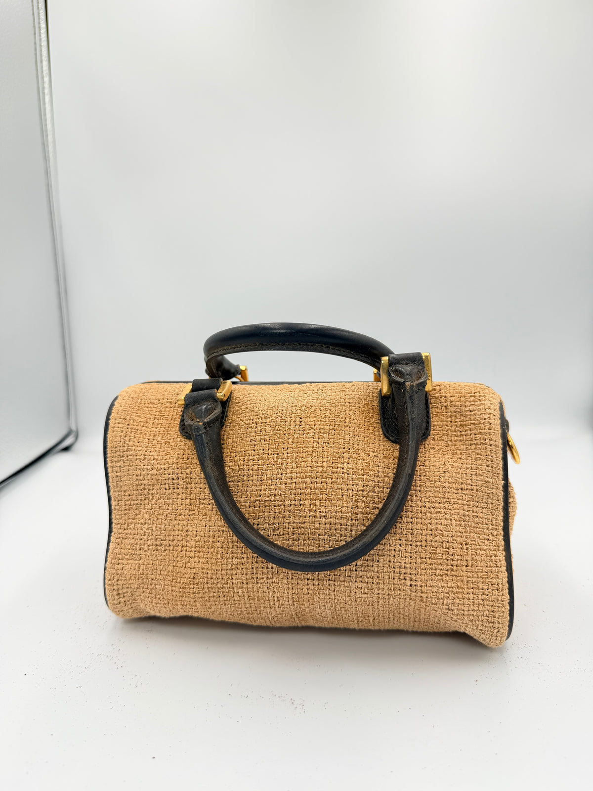 Fendi Raffia Mini Boston Bag