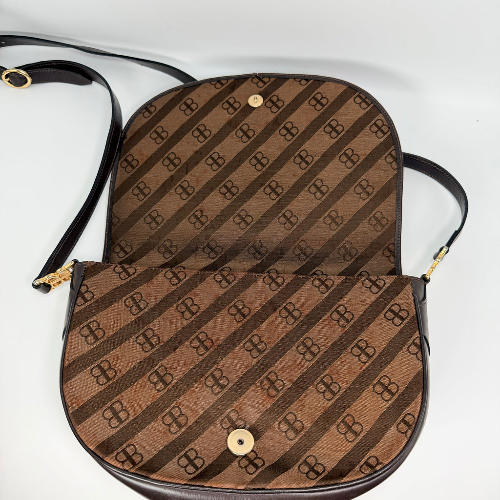 Balenciaga Logo Brown Crossbody