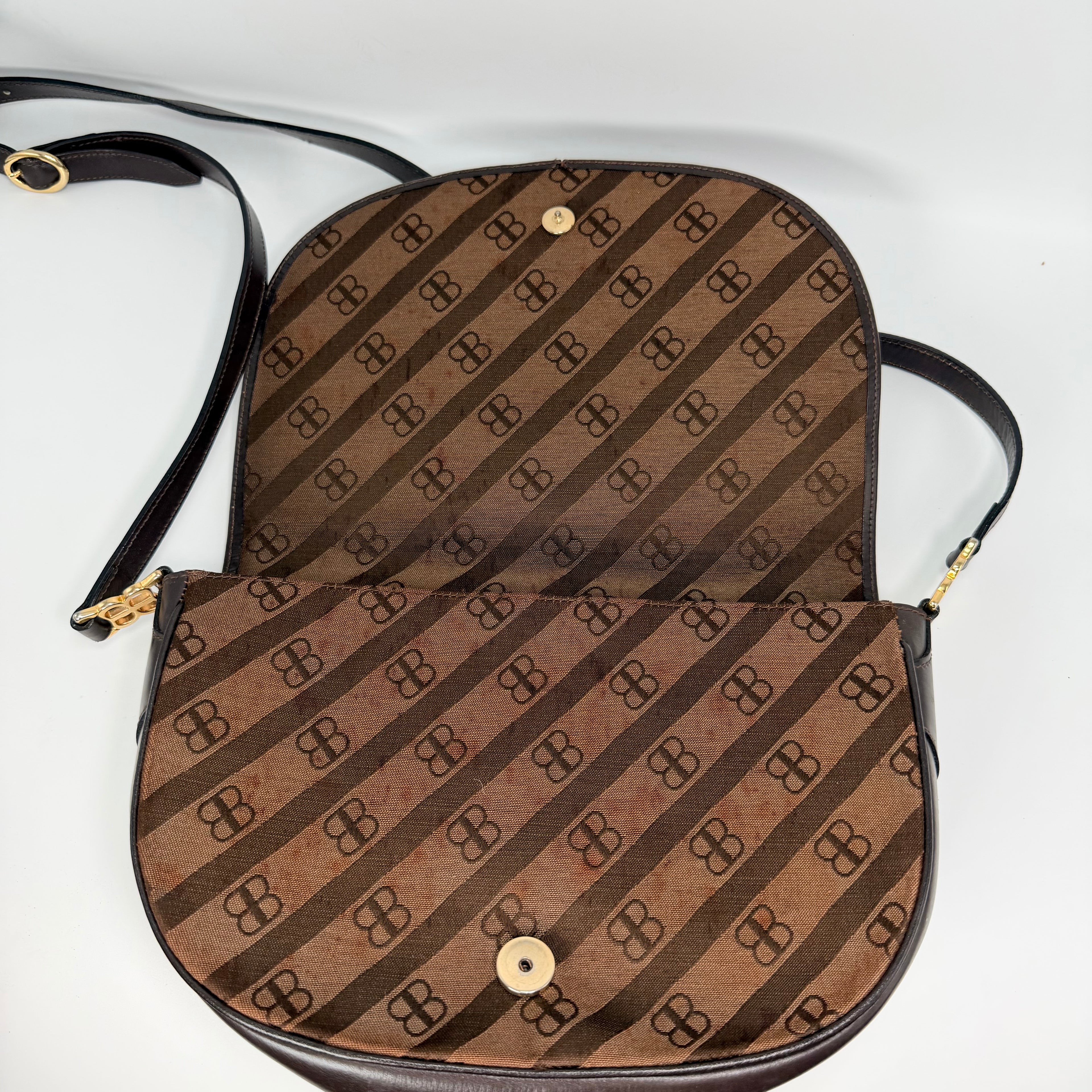 Balenciaga Logo Brown Crossbody