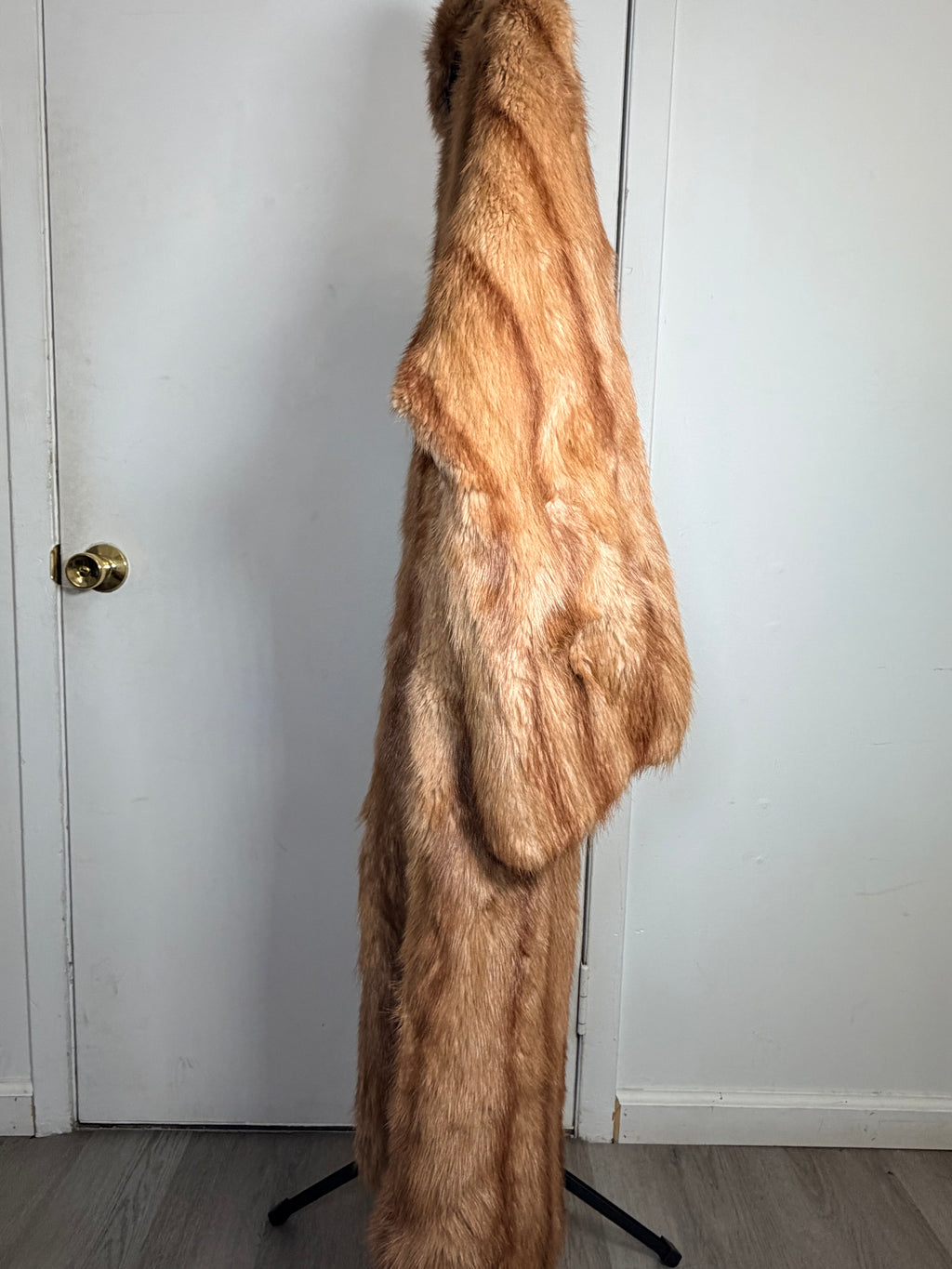Vintage Honey Blonde Ranch Mink Fur Coat- Large 045