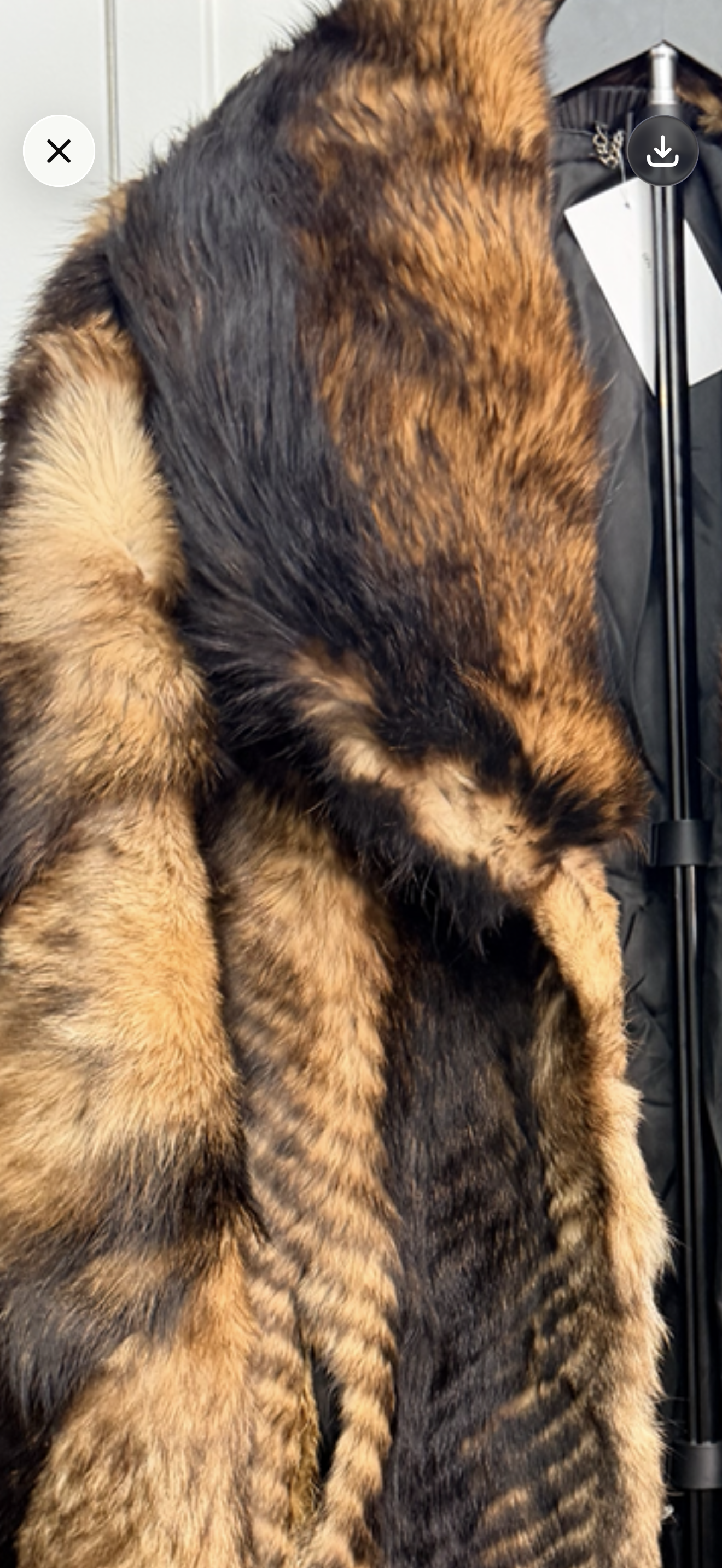 Vintage Fox Fur Statement Coat – Chevron Pattern, Size 1X