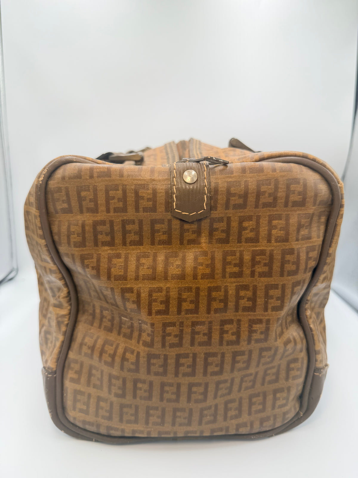 Fendi Vintage Zucca Monogram Boston Bag – Brown