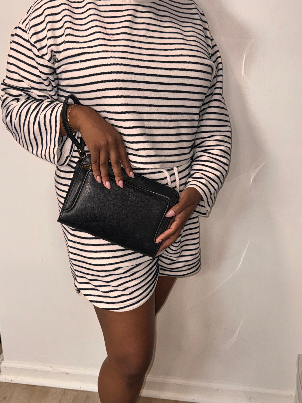 Balenciaga Black Leather Clutch / Organizer Bag