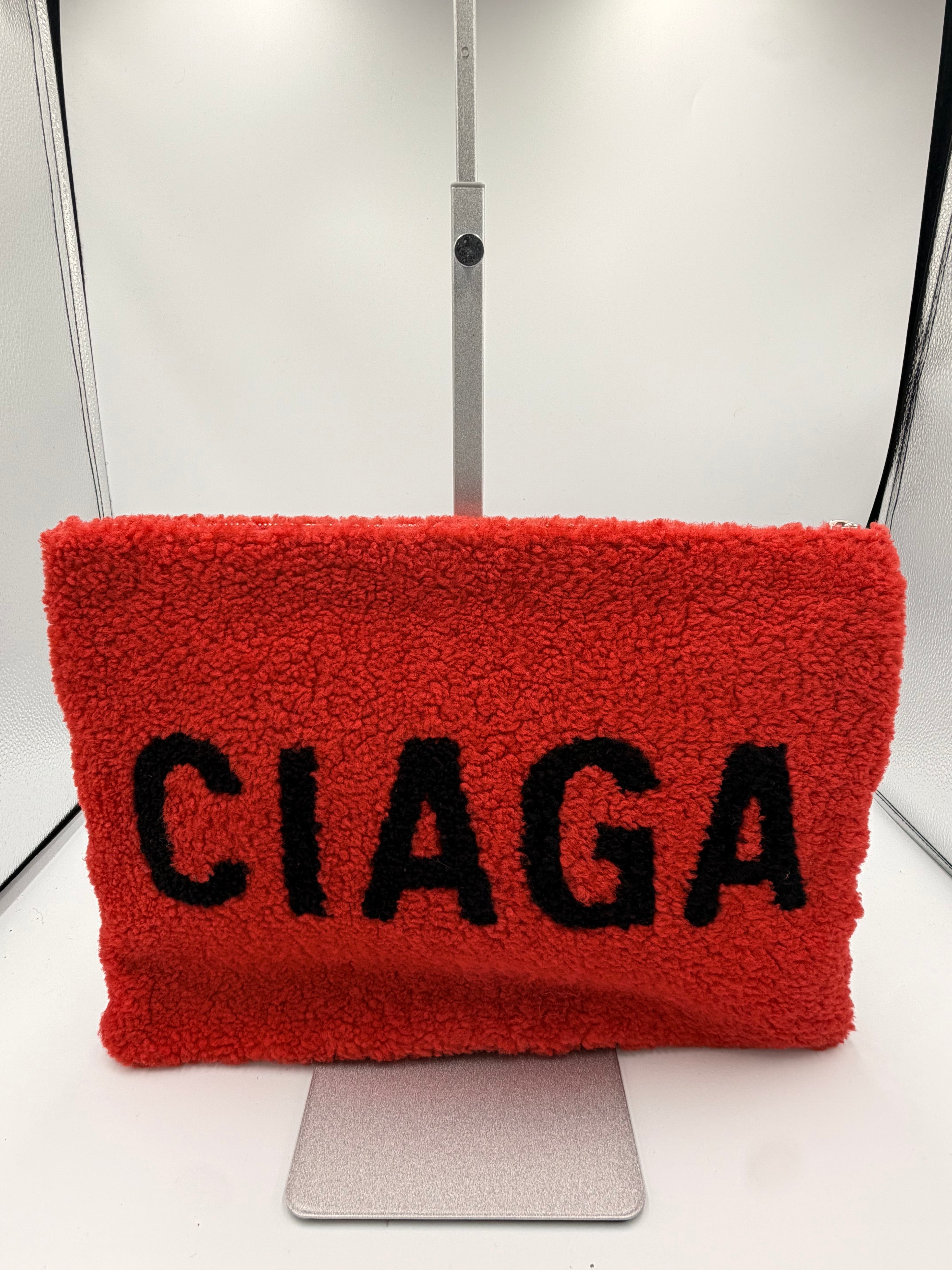Balenciaga Large Shearling Clutch