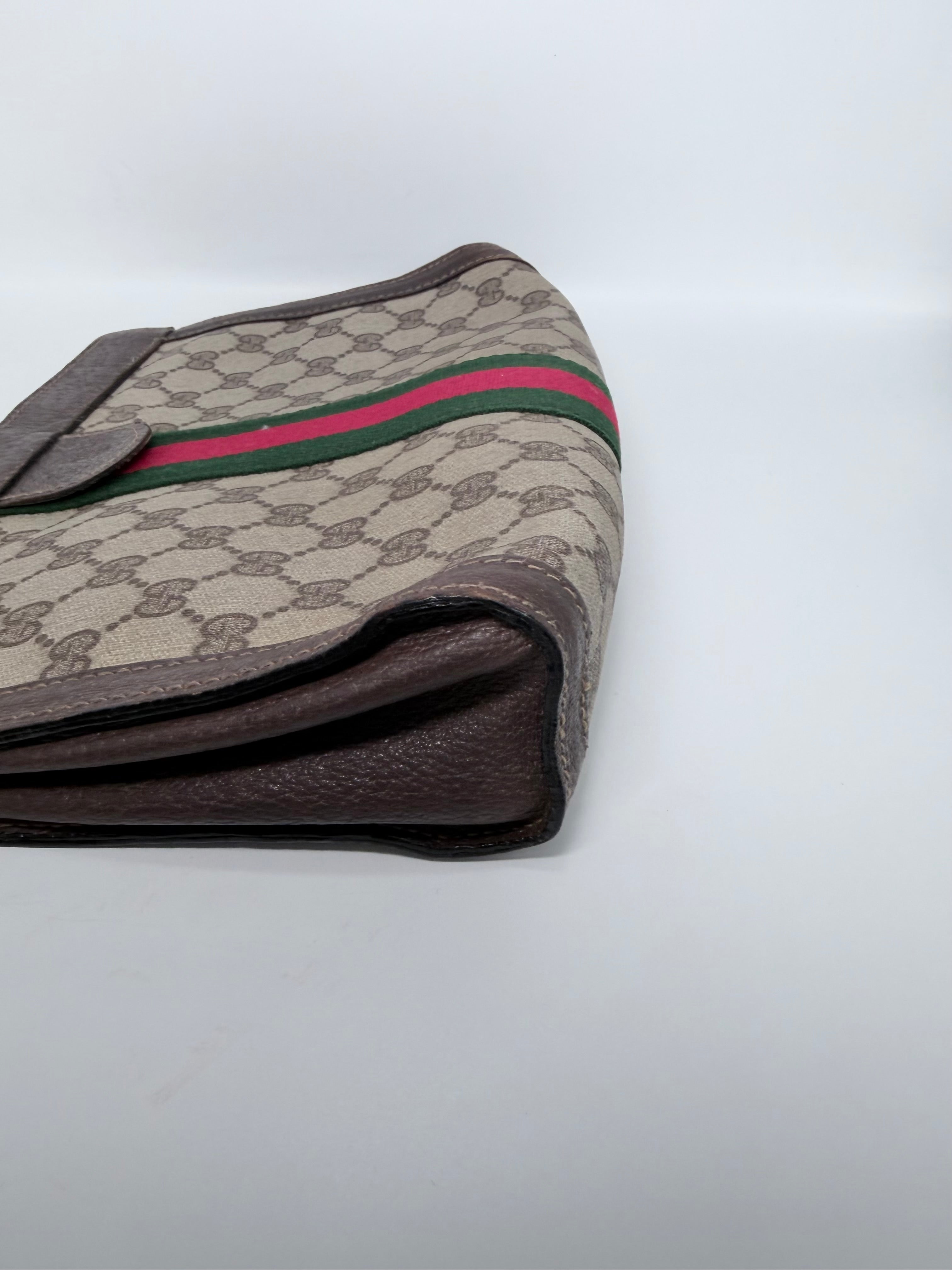 Vintage Gucci Sherry Line Clutch – PVC & Leather GG Pouch