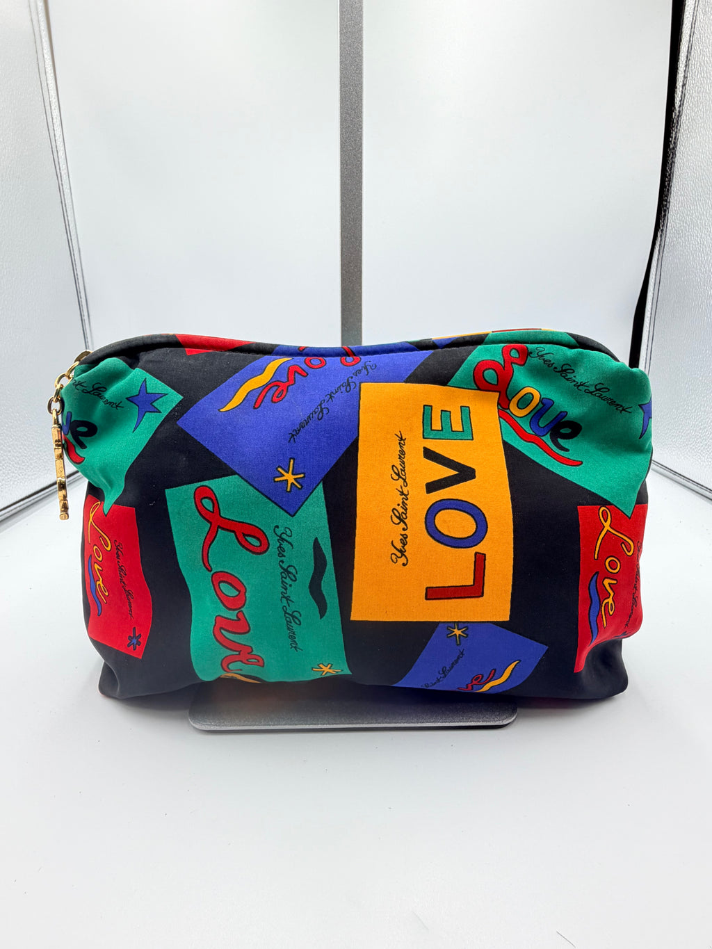 Yves Saint Laurent LOVE Print Multicolor Pouch Bag