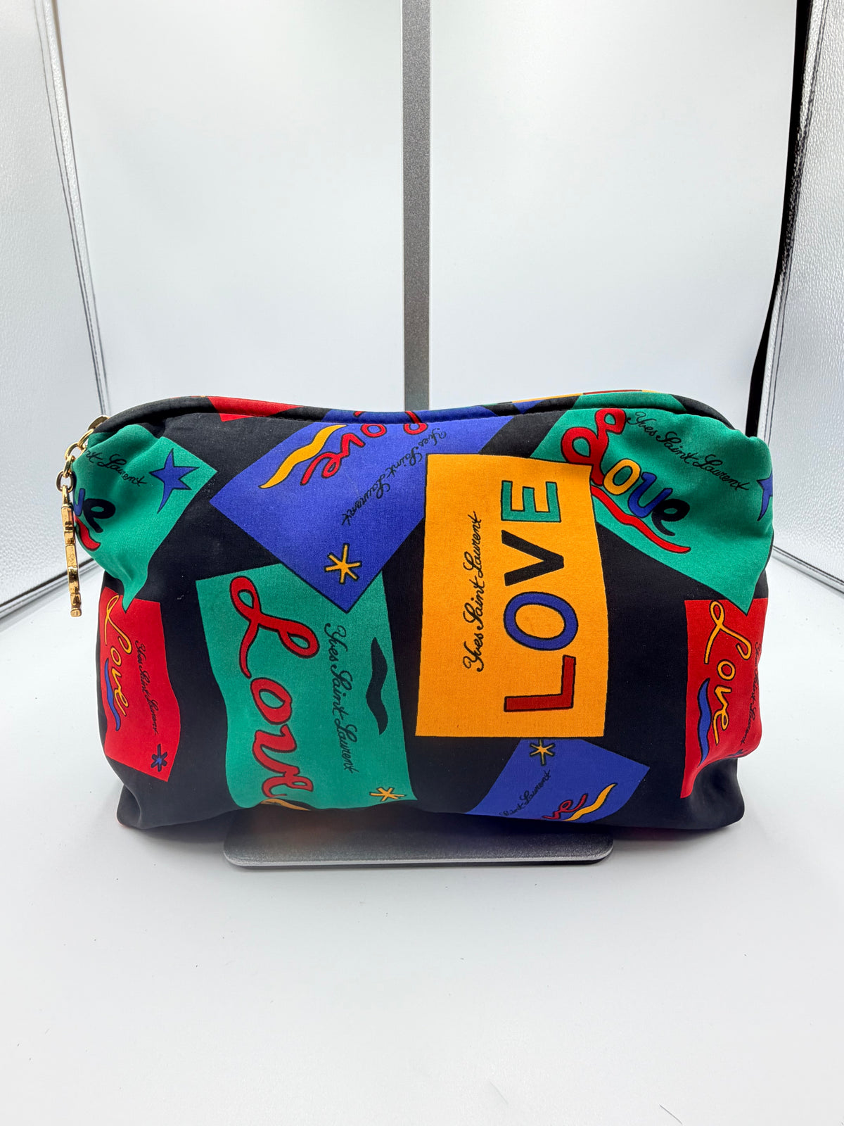 Yves Saint Laurent LOVE Print Multicolor Pouch Bag