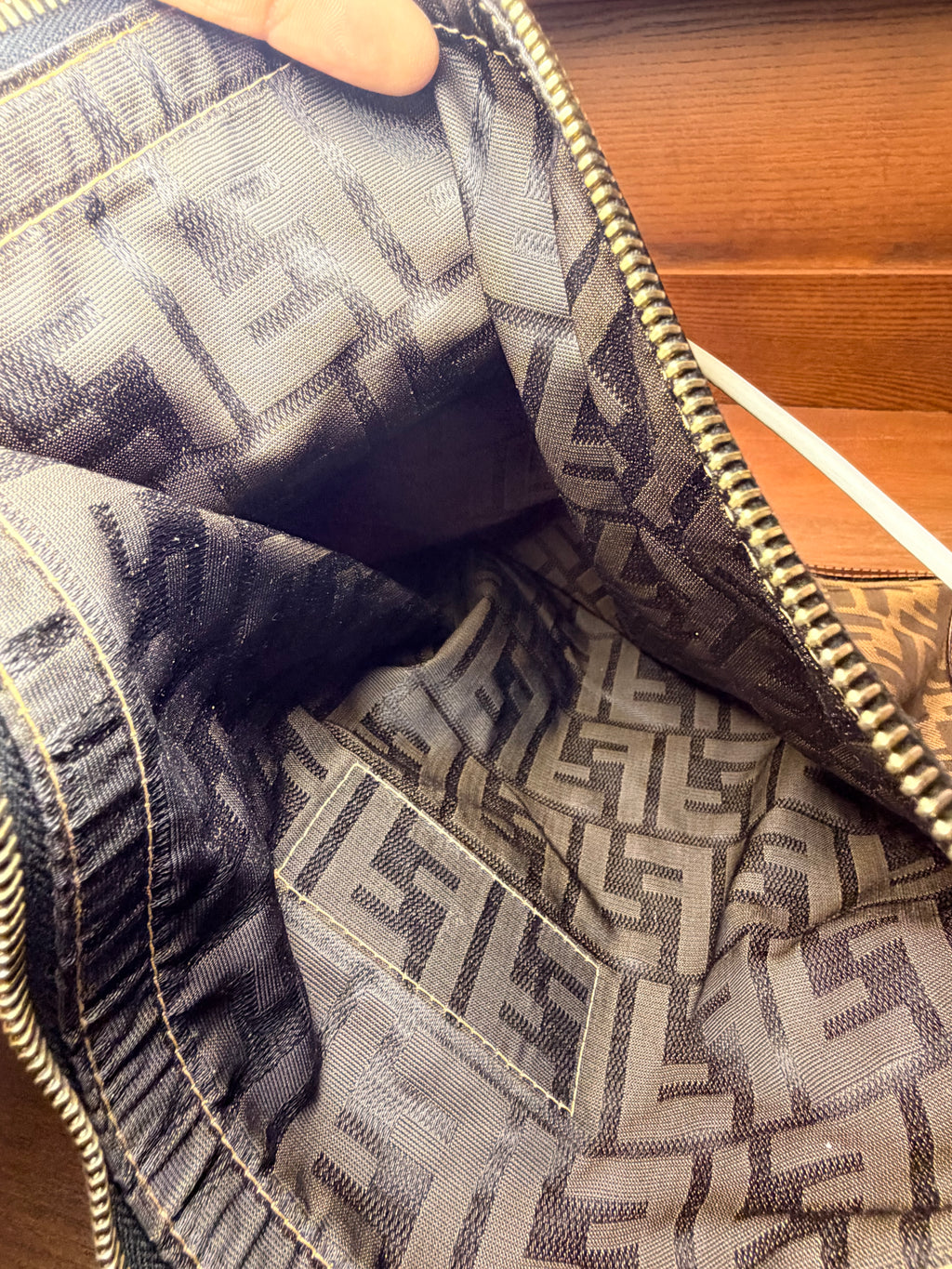 Fendi Zucca Monogram Canvas Clutch / Pouch Bag