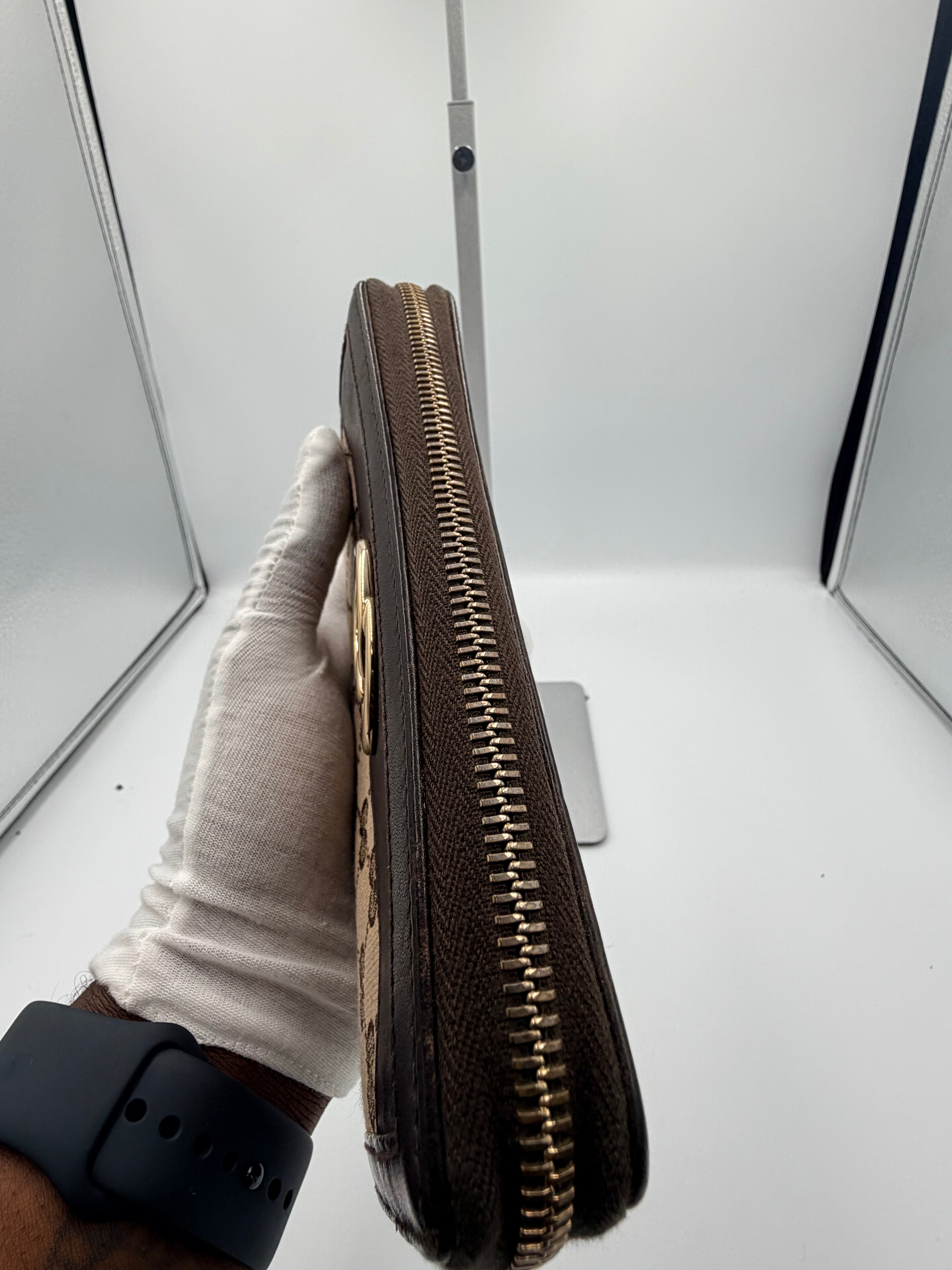 Gucci GG Canvas Zip Around Continental Wallet