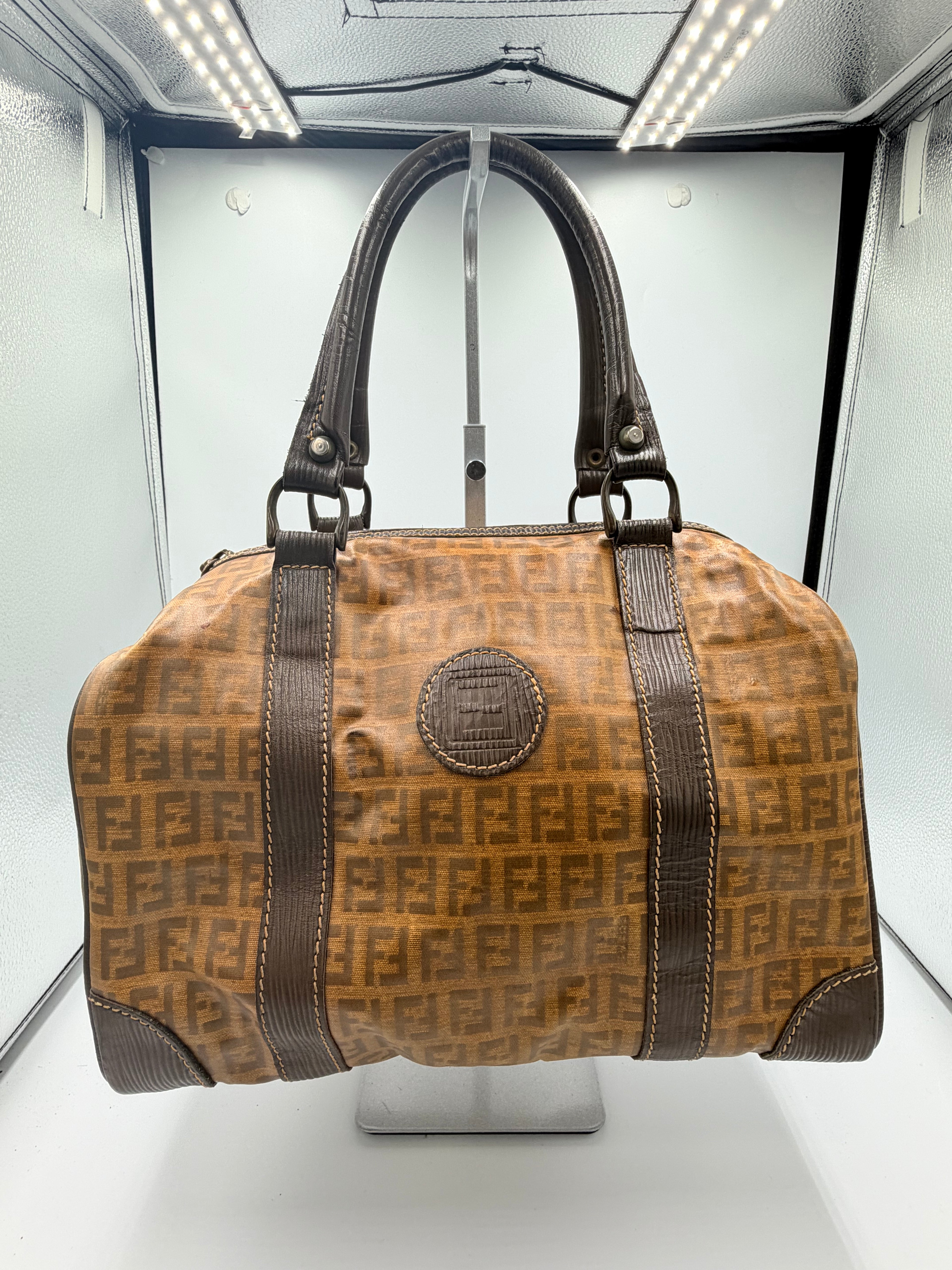 Fendi Zucca Boston Bag
