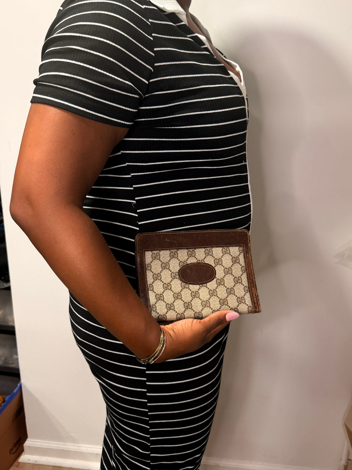 Gucci GG Supreme Monogram Mini Clutch / Cosmetic Case