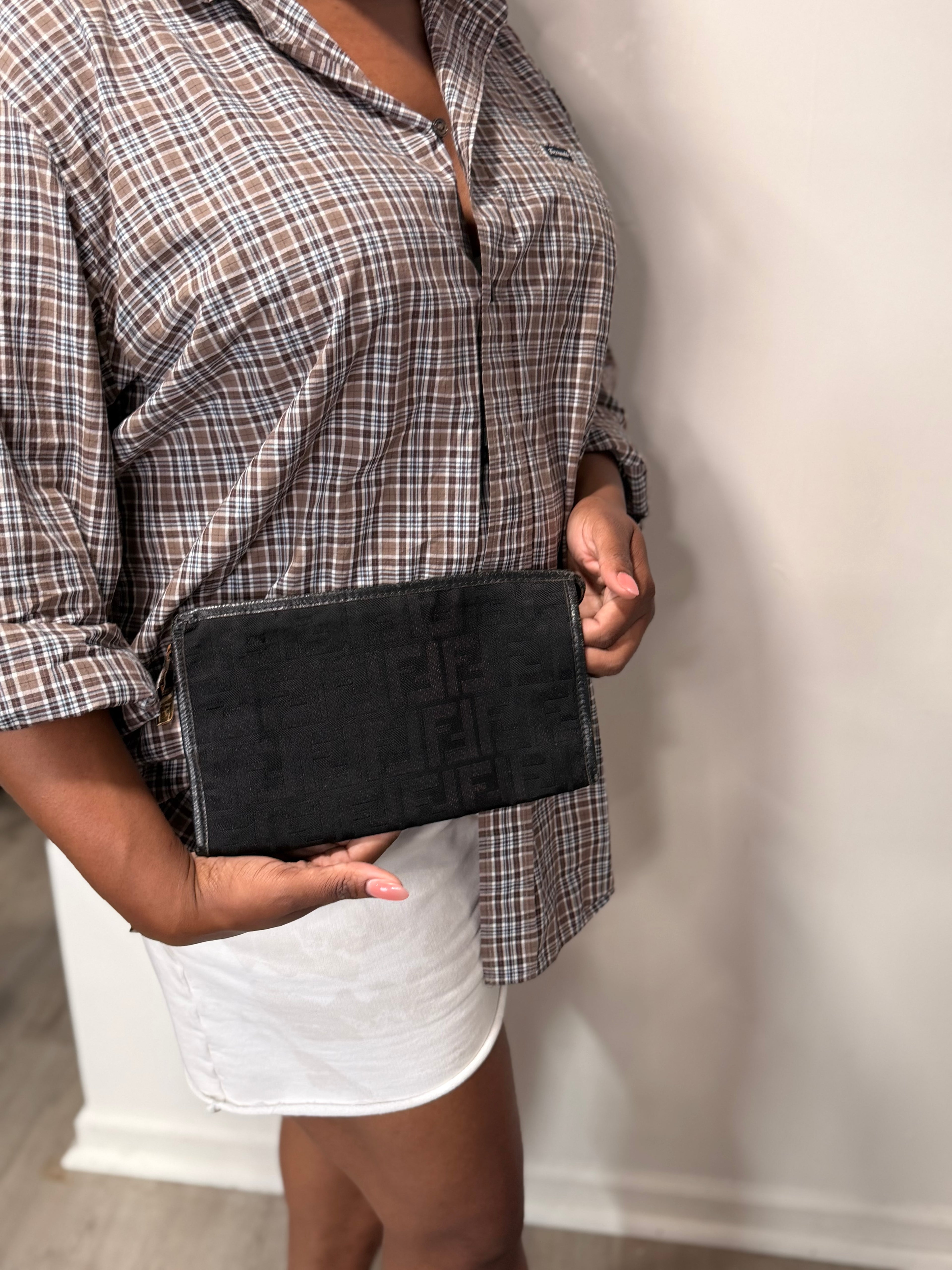 Fendi Zucca Canvas Clutch
