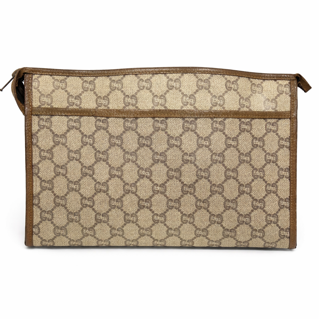 Gucci GG Canvas Clutch with back pocket