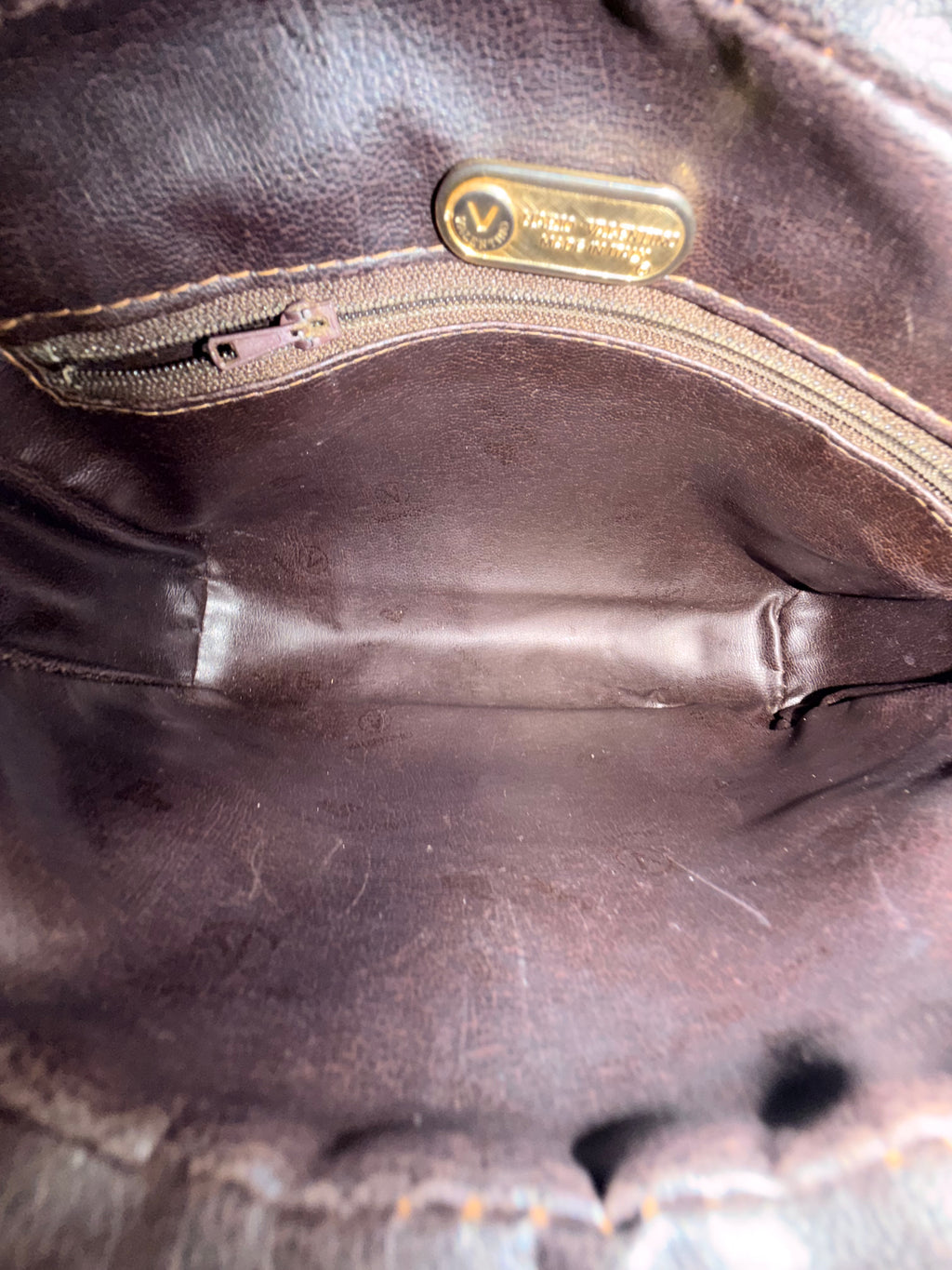 VALENTINO GARAVANI Monogram Crossbody Bag – Brown Coated Canvas