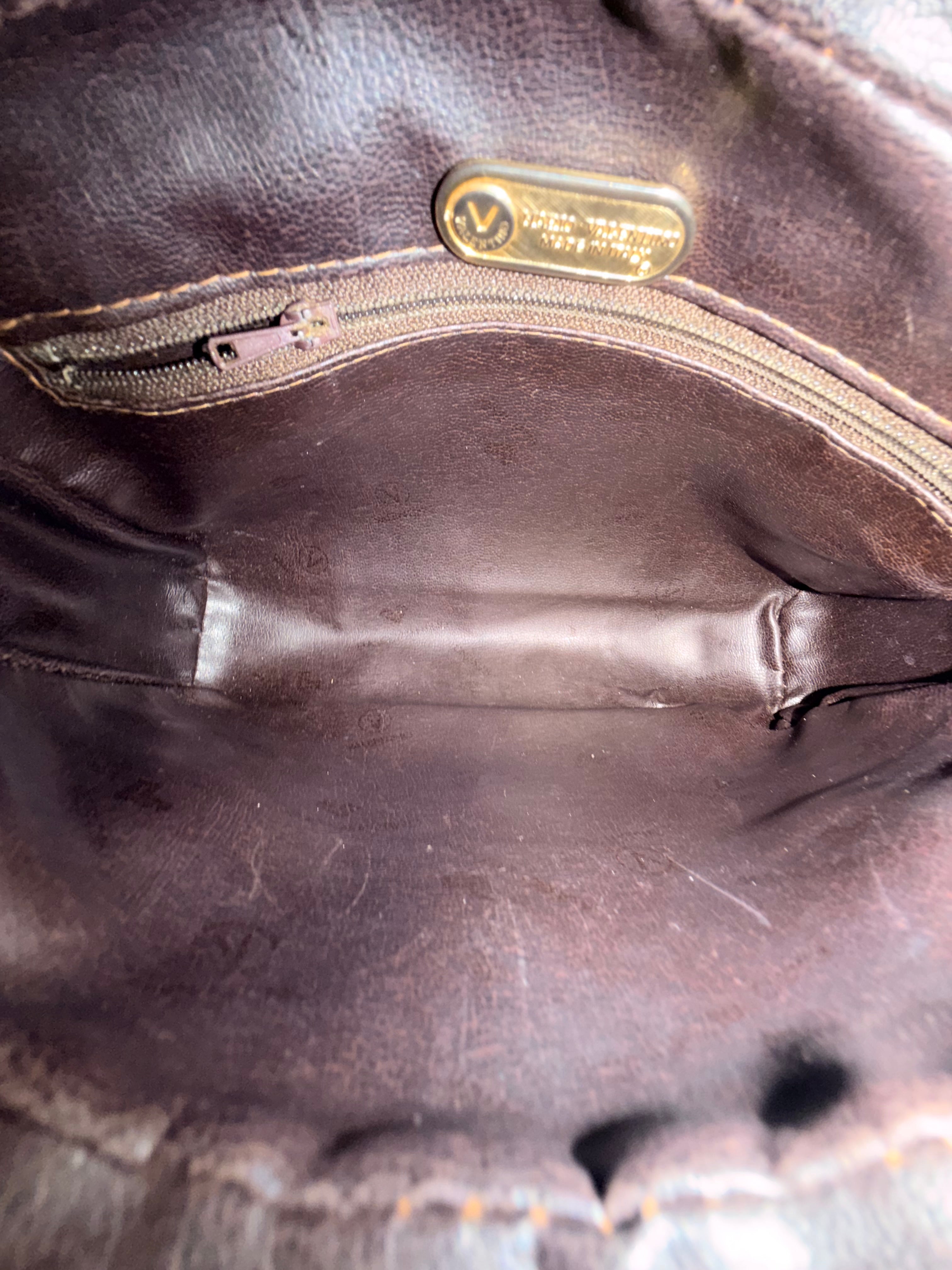 VALENTINO GARAVANI Monogram Crossbody Bag – Brown Coated Canvas