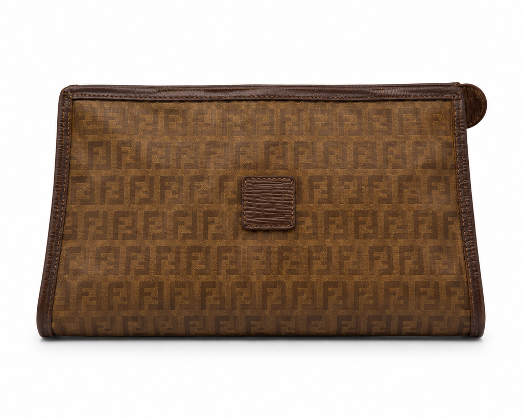 Fendi Zucca Zip Clutch