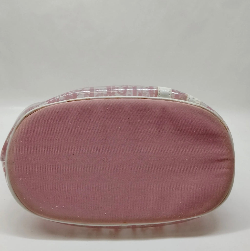 Christian Dior Pink Trotter Transparent Tote Bag with Acrylic Handles & Pouch