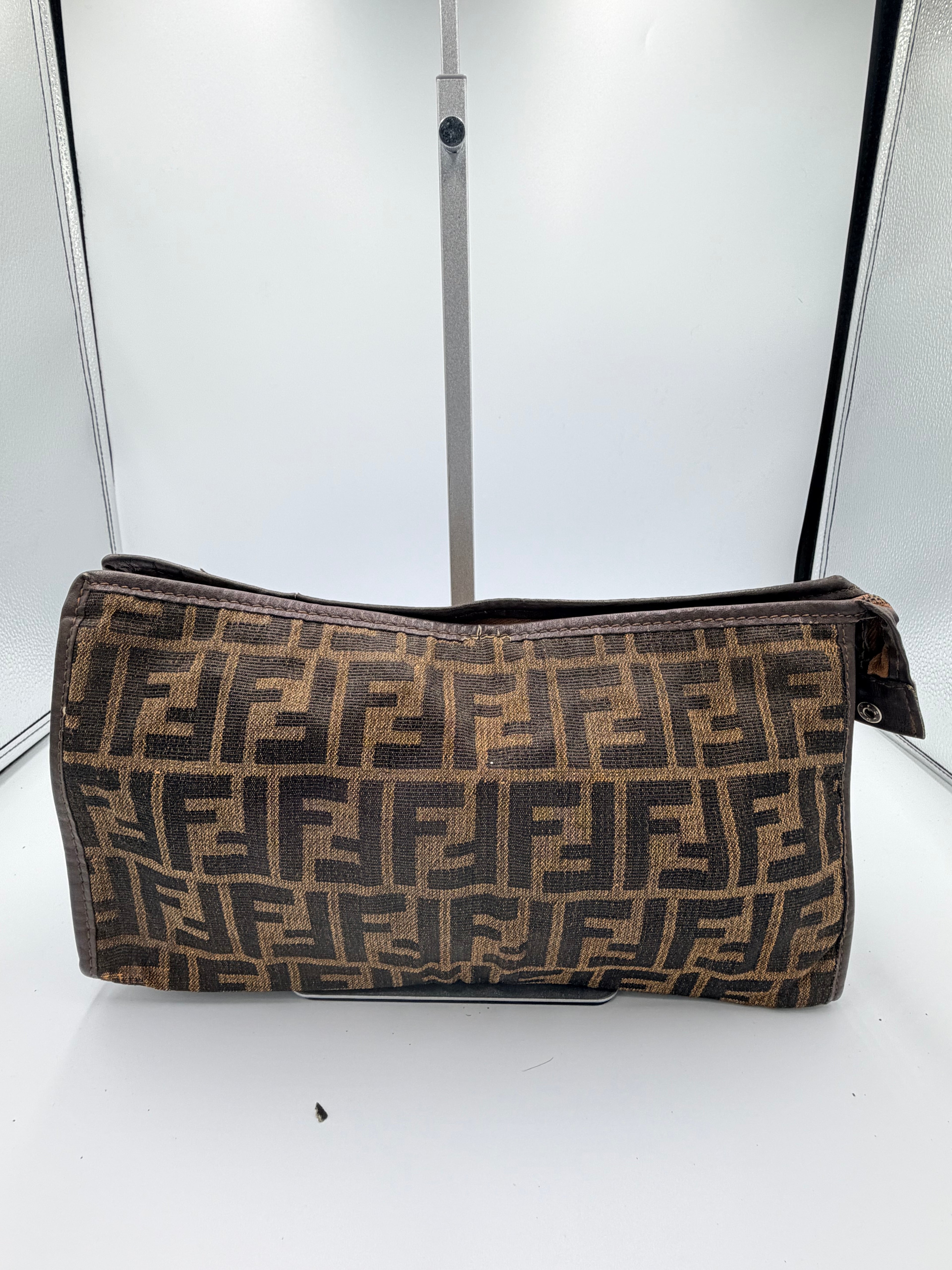 Fendi Zucca Canvas Zip Pouch / Clutch