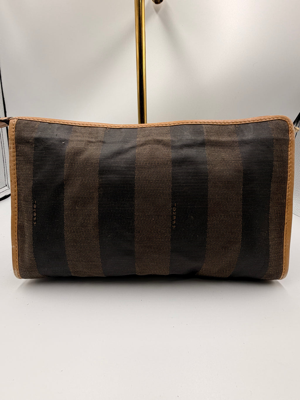 Fendi Pequin Zip Clutch / Cosmetic Case