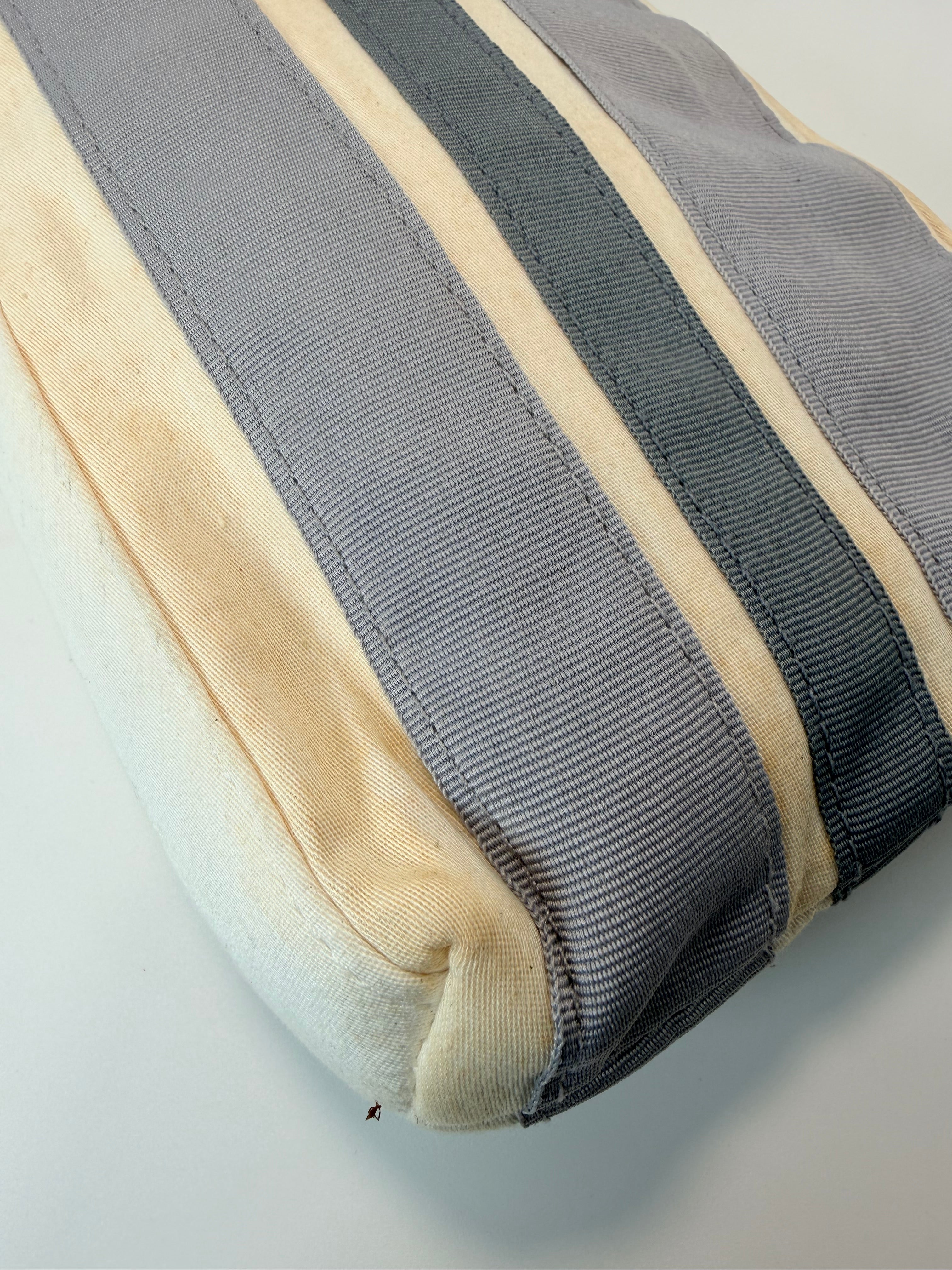 Yves Saint Laurent (YSL) Canvas Stripe Cosmetic / Travel Pouch