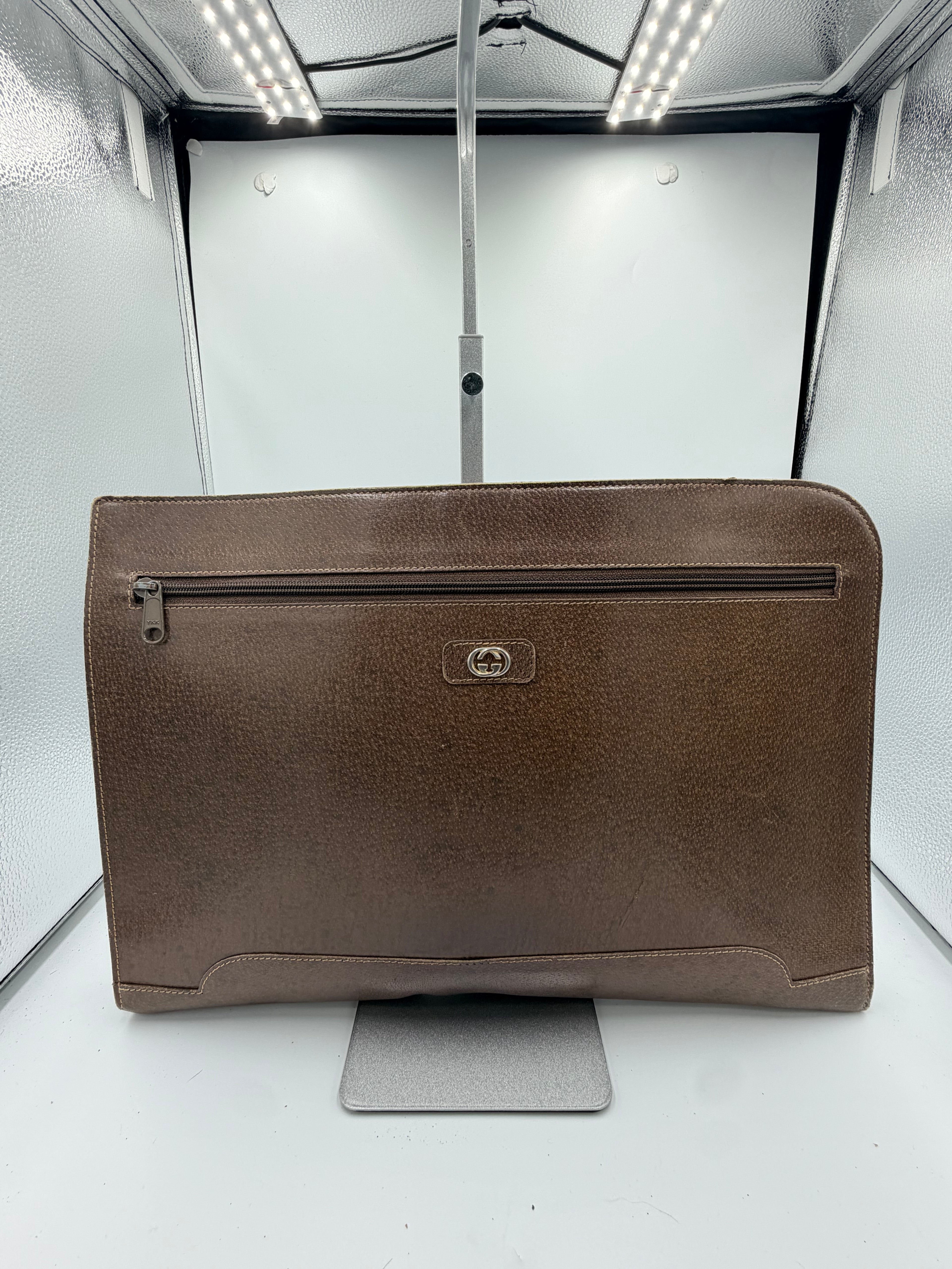 Gucci XL Leather Document Carrier / Oversized Clutch