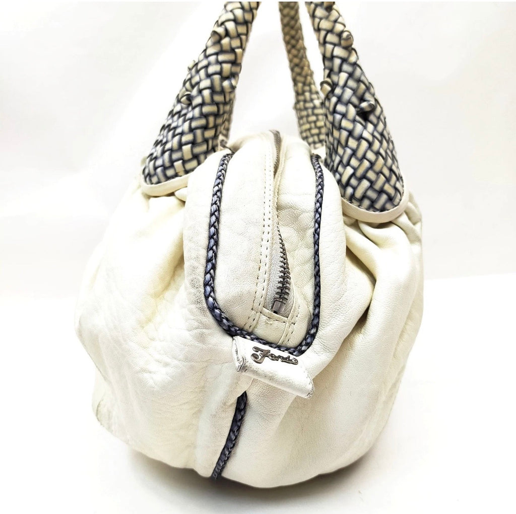 Fendi Spy Bag – White Nappa Leather Braided Handle Satchel