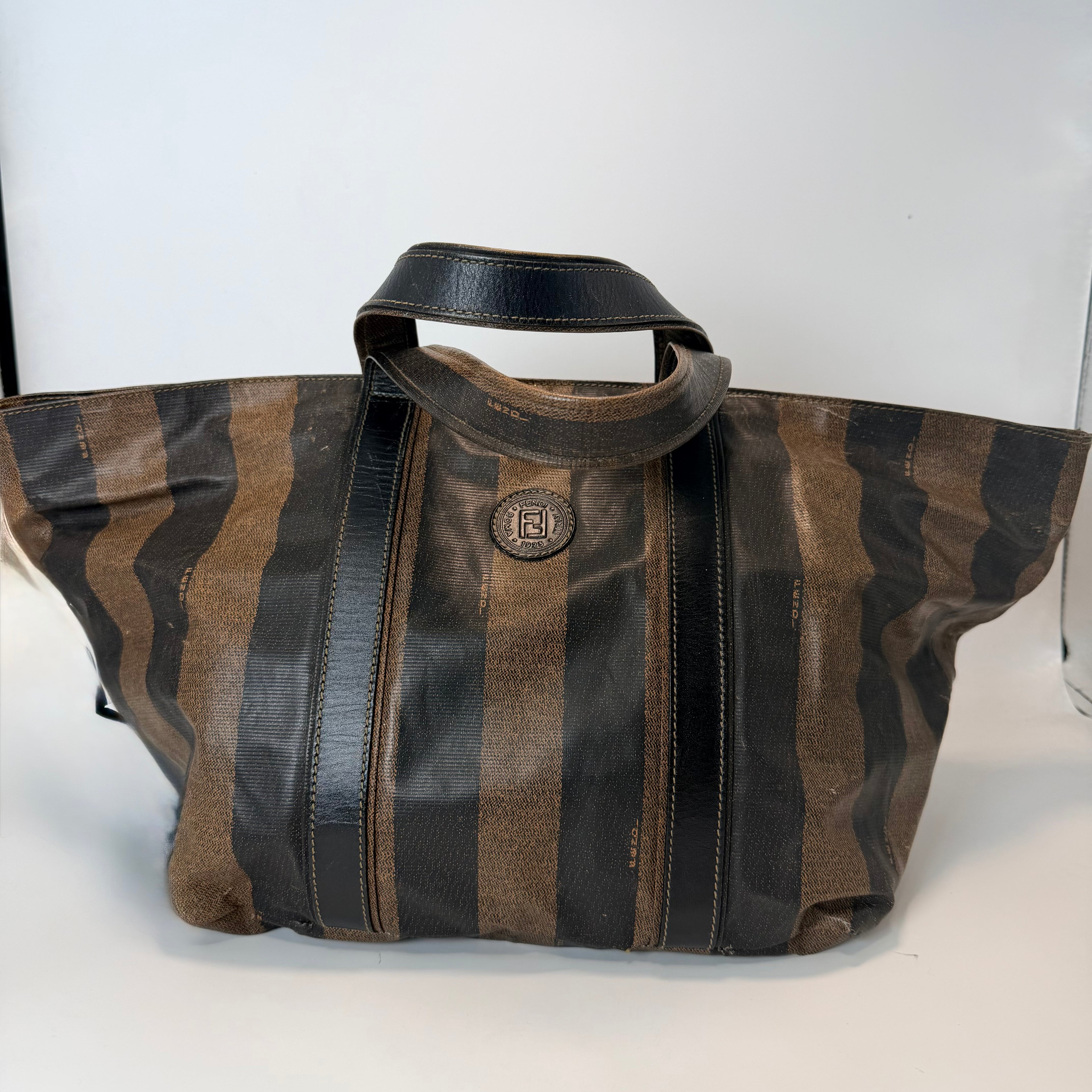 Vintage Fendi Pequin Stripe Tote