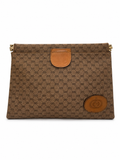 Gucci Vintage Monogram Suede-Lined Portfolio Clutch