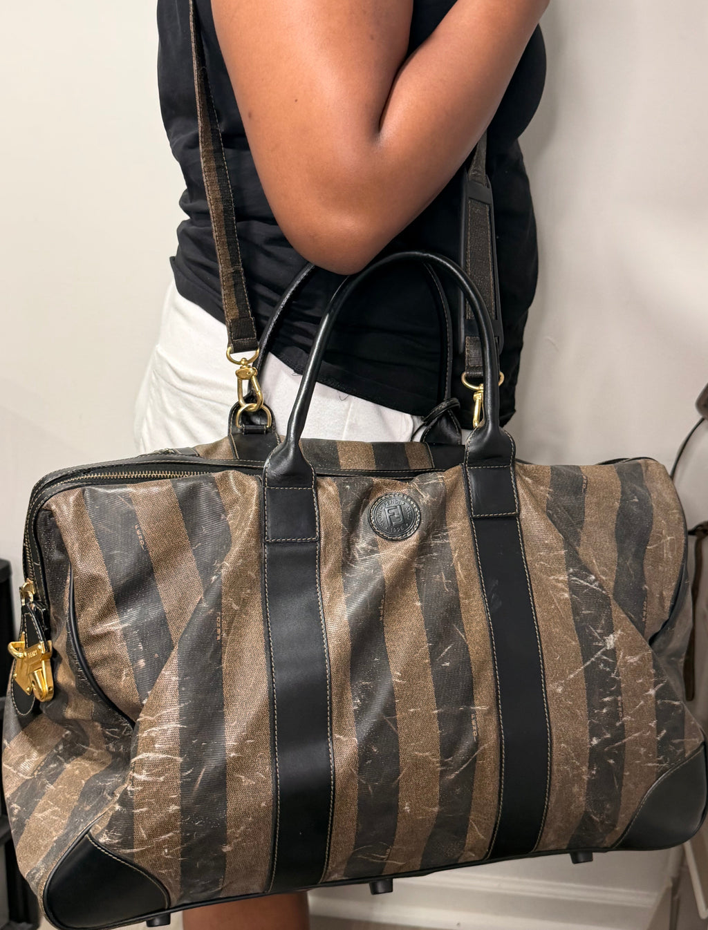 Fendi Pequin Weekender Travel Bag