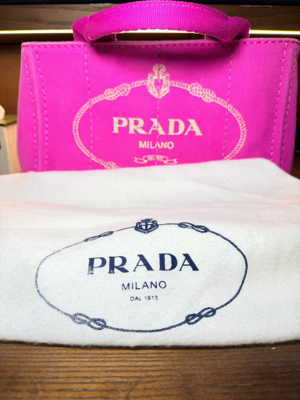 Prada Canapa Hot Pink Canvas Mini Tote Bag - with Dustbag